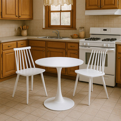 Τραπεζαρία Elijah-Aurora I pakoworld σετ 3τεμ pp σε λευκή απόχρωση Φ60x74εκ - Hippiehome.gr