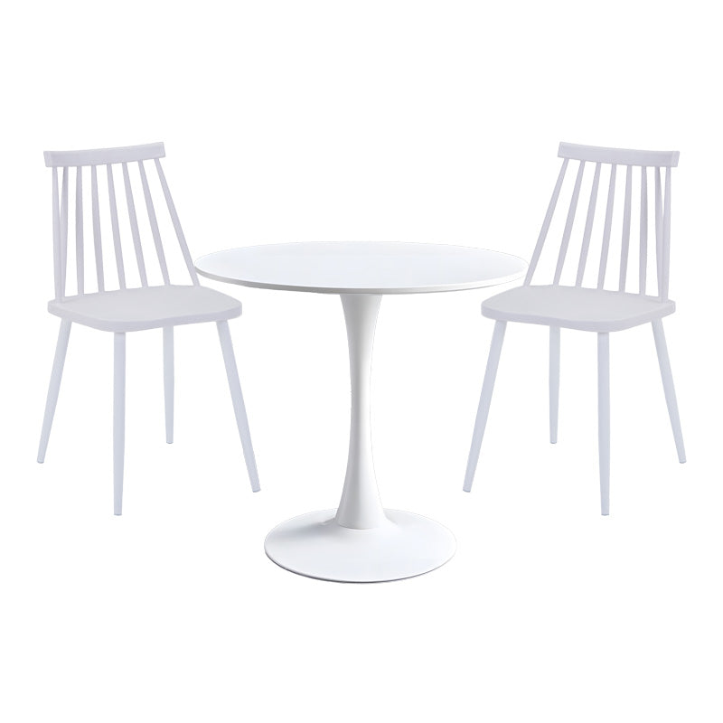 Τραπεζαρία Elijah-Aurora I pakoworld σετ 3τεμ pp σε λευκή απόχρωση Φ60x74εκ - Hippiehome.gr