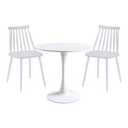 Τραπεζαρία Elijah-Aurora I pakoworld σετ 3τεμ pp σε λευκή απόχρωση Φ60x74εκ - Hippiehome.gr