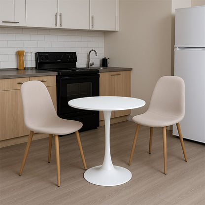 Τραπεζαρία Elijah-Bella pakoworld σετ 3τεμ σε λευκή-μπεζ απόχρωση Φ60x74εκ - Hippiehome.gr