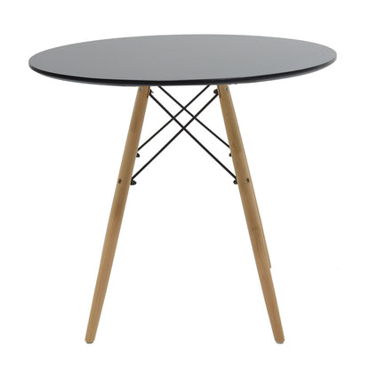 Τραπεζαρία Julita-Parker pakoworld σετ 5τεμ mdf σε μαύρη-φυσική απόχρωση Φ80x73cm - Hippiehome.gr