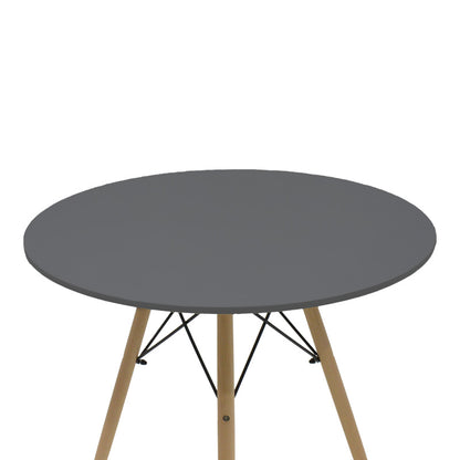 Τραπεζαρία Julita-Parker pakoworld σετ 5τεμ mdf σε μαύρη-φυσική απόχρωση Φ80x73cm - Hippiehome.gr