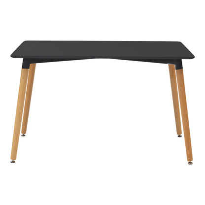 Τραπεζαρία Natali-Caron pakoworld σετ 5τεμ mdf σε μαύρη-φυσική απόχρωση 120x80x76εκ - Hippiehome.gr