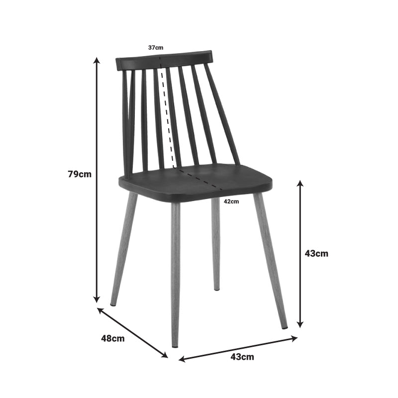 Τραπεζαρία Manka-Aurora I pakoworld σετ 5τεμ σε sonoma-μαύρη απόχρωση 110x80x77εκ - Hippiehome.gr
