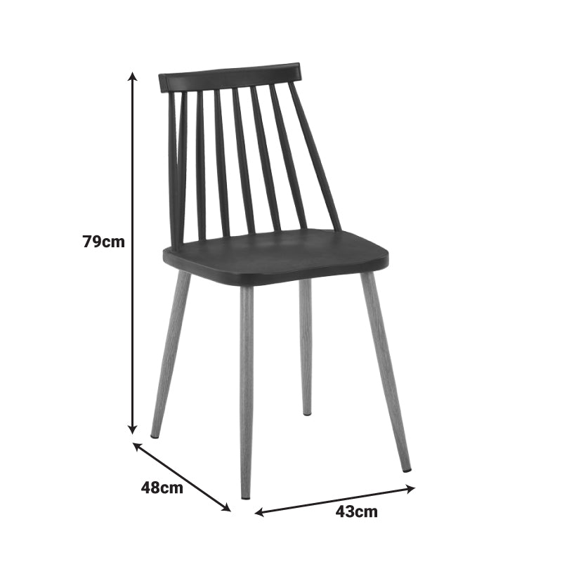 Τραπεζαρία Manka Ι-Aurora I pakoworld σετ 3τεμ σε sonoma truffle-μαύρη απόχρωση 80x80x77εκ - Hippiehome.gr