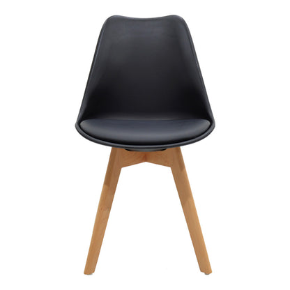 Τραπεζαρία Chloe -Gaston pakoworld σετ 5τεμ γυάλινο 8χιλ ανθρακί - πόδι φυσικό 120x70x75εκ - Hippiehome.gr