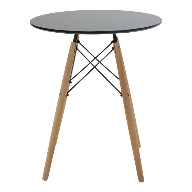 Τραπεζαρία Julita pakoworld σετ 3τεμ MDF μαύρο-ξύλο οξιάς σε φυσική απόχρωση Φ60x73εκ - Hippiehome.gr