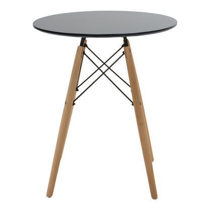 Τραπεζαρία Julita pakoworld σετ 3τεμ MDF μαύρο-ξύλο οξιάς σε φυσική απόχρωση Φ60x73εκ - Hippiehome.gr