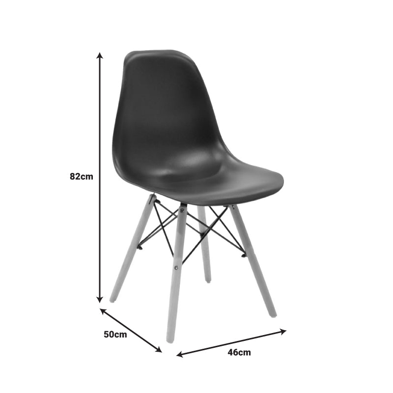 Τραπεζαρία Natali-Julita pakoworld σετ 3τεμ MDF μαύρο-πόδια φυσικό 80x80x76εκ - Hippiehome.gr