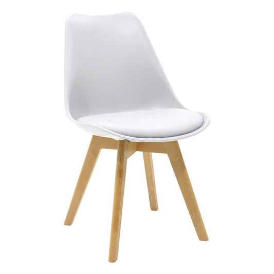 Τραπεζαρία Julita-Gaston σετ 5τεμ pakoworld MDF και ξύλο οξιάς σε λευκή-φυσική απόχρωση Φ80x73εκ - Hippiehome.gr