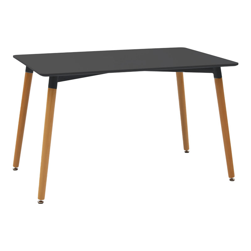 Τραπεζαρία Natali-Noor pakoworld σετ 5τεμ MDF μαύρο-πόδια φυσικό 120x80x76εκ - Hippiehome.gr