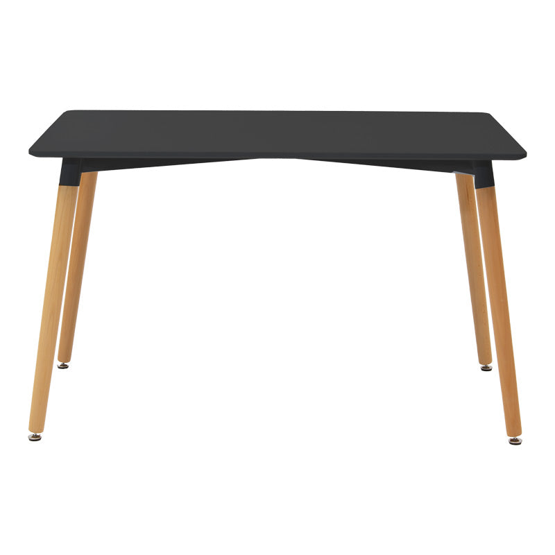 Τραπεζαρία Natali-Noor pakoworld σετ 5τεμ MDF μαύρο-πόδια φυσικό 120x80x76εκ - Hippiehome.gr