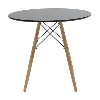 Τραπεζαρία Julita-Noor pakoworld σετ 5τεμ MDF μαύρο-μπεζ-φυσικό Φ80x73εκ - Hippiehome.gr