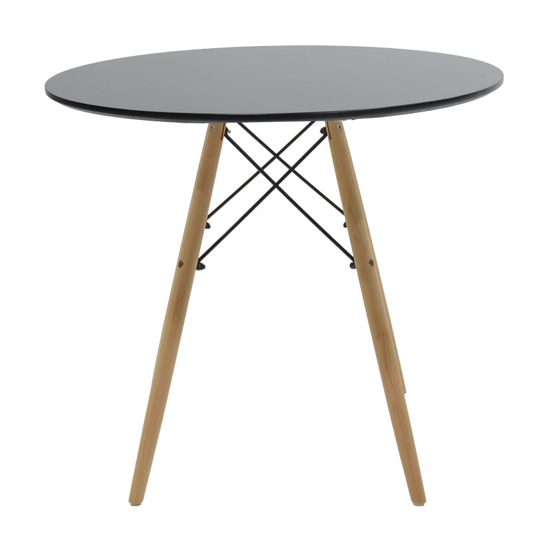 Τραπεζαρία Julita-Noor pakoworld σετ 5τεμ MDF μαύρο-μπεζ ύφασμα Φ80x73εκ - Hippiehome.gr