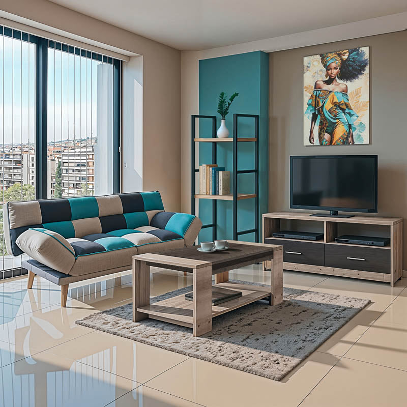 Φοιτητικό πακέτο επίπλων σαλονιού Aura pakoworld σετ 3τεμ - Hippiehome.gr