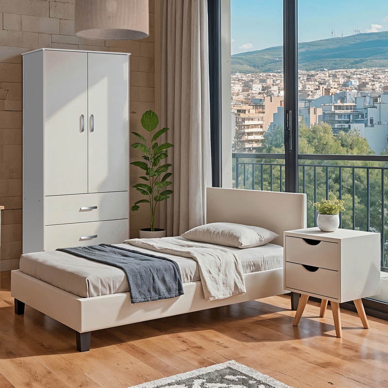 Φοιτητικό πακέτο επίπλων κρεβατοκάμαρας Escape pakoworld σετ 3τεμ - Hippiehome.gr