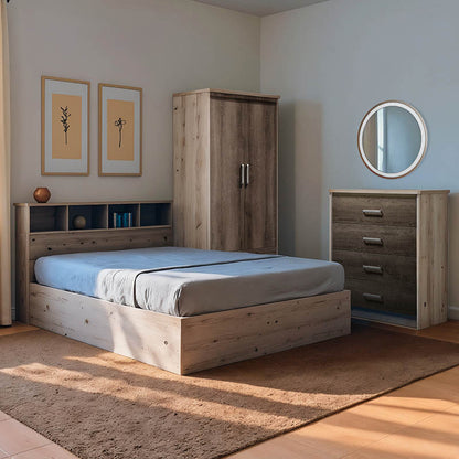 Φοιτητικό πακέτο επίπλων κρεβατοκάμαρας Shade pakoworld σετ 3τεμ - Hippiehome.gr