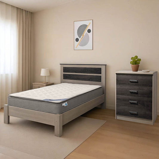 Φοιτητικό πακέτο επίπλων κρεβατοκάμαρας Mood pakoworld σετ 3τεμ - Hippiehome.gr