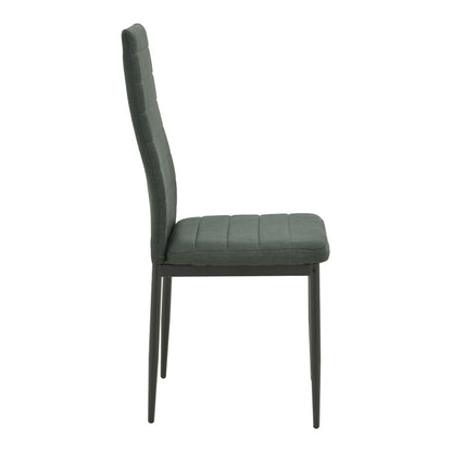 Τραπεζαρία Balou-Parker pakoworld σετ 5τεμ μαύρο-ύφασμα ανθρακί Φ120x73εκ - Hippiehome.gr