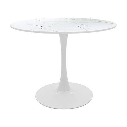 Τραπεζαρία Balou-Parker pakoworld σετ 5τεμ λευκό-μπεζ Φ120x73εκ - Hippiehome.gr