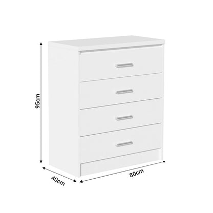 Σετ Κρεβατοκάμαρας Olympus White με Κρεβάτι 140x200εκ Σετ 4τεμ - Hippiehome.gr