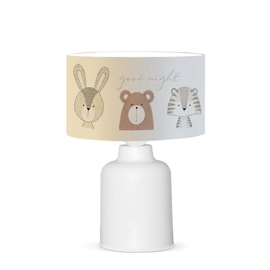 Παιδικό φωτιστικό επιτραπέζιο PWL-1099 pakoworld Ε27 λευκό-γκρι-καφέ Φ24x32εκ - Hippiehome.gr