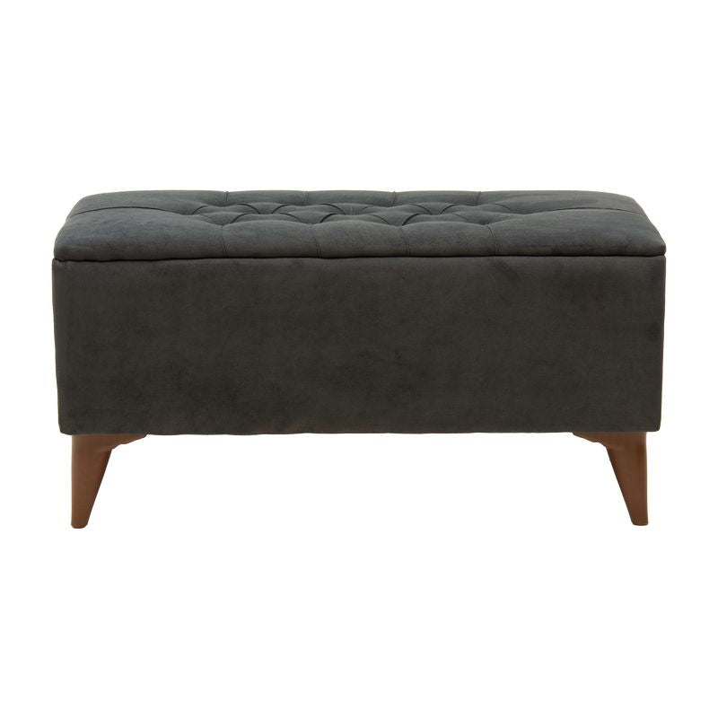 Σκαμπό-μπαούλο Elone pakoworld γκρι-καρυδί 90x40x44εκ - Hippiehome.gr