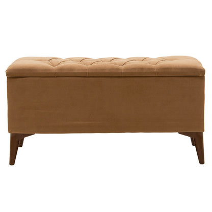 Σκαμπό-μπαούλο Elone pakoworld μόκα-καρυδί 90x40x44εκ - Hippiehome.gr