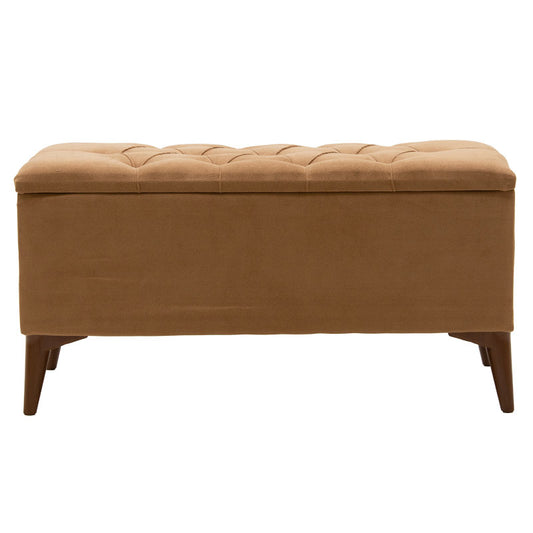 Σκαμπό-μπαούλο Elone pakoworld μόκα-καρυδί 90x40x44εκ - Hippiehome.gr