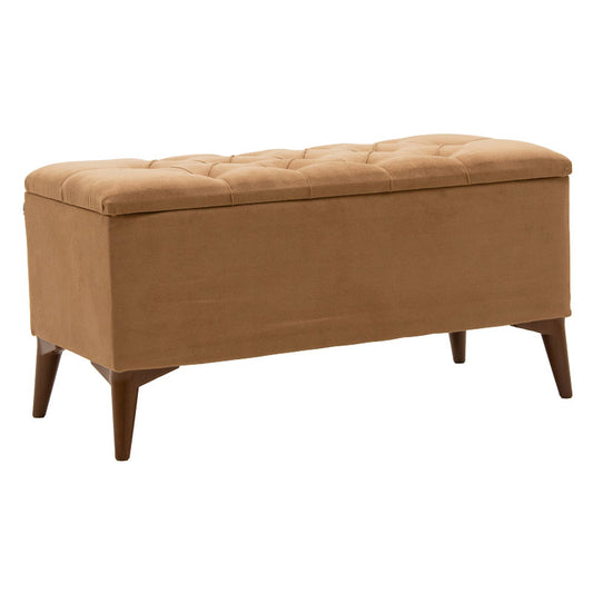 Σκαμπό-μπαούλο Elone pakoworld μόκα-καρυδί 90x40x44εκ - Hippiehome.gr