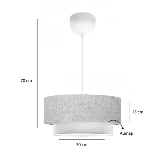 Φωτιστικό οροφής Sombre pakoworld ύφασμα σε κρεμα χρώμα Φ30x15εκ - Hippiehome.gr