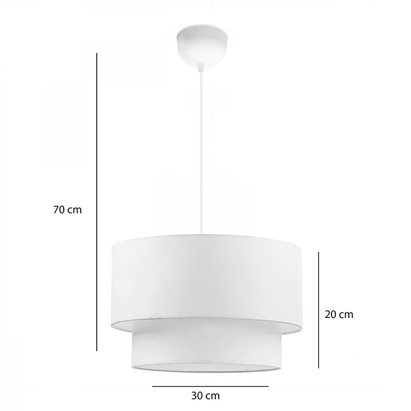 Φωτιστικό οροφής Tachi pakoworld Ε27 ύφασμα σε κρεμ απόχρωση Φ30x20εκ - Hippiehome.gr