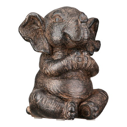 Figure Elephant Synthetic Resin Brown Ποικιλία 3 φορές 10X15X16Cm 10X15X16Cm - Hippiehome.gr