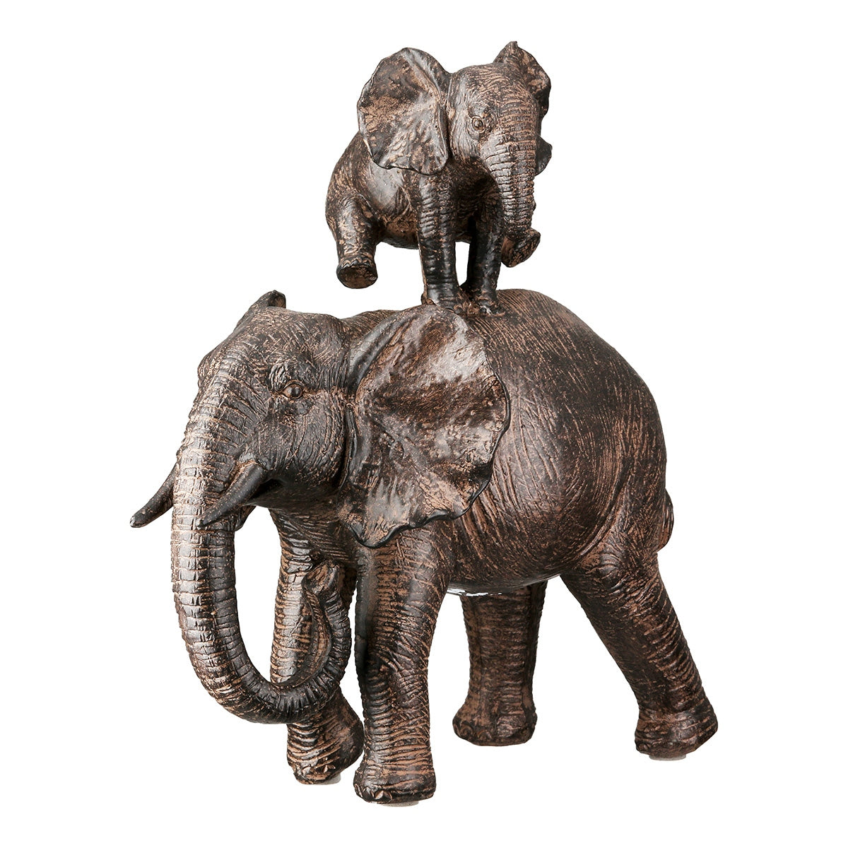 Figure Elephant Synthetic Resin Brown 2 Assorted 18X10X20Cm 18X10X20Cm - Hippiehome.gr