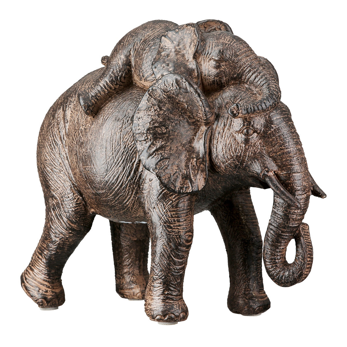 Figure Elephant Synthetic Resin Brown 2 Assorted 18X10X20Cm 18X10X20Cm - Hippiehome.gr