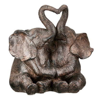 Figure Elephant Synthetic Resin Brown 18X18X12Cm 18X18X12Cm - Hippiehome.gr