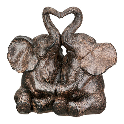 Figure Elephant Synthetic Resin Brown 18X18X12Cm 18X18X12Cm - Hippiehome.gr
