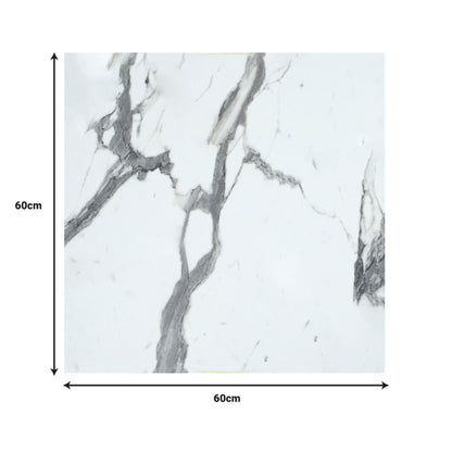 Επιφάνεια τραπεζιού Melody pakoworld HPL λευκό μαρμάρου 60x60εκ πάχους 12mm - Hippiehome.gr