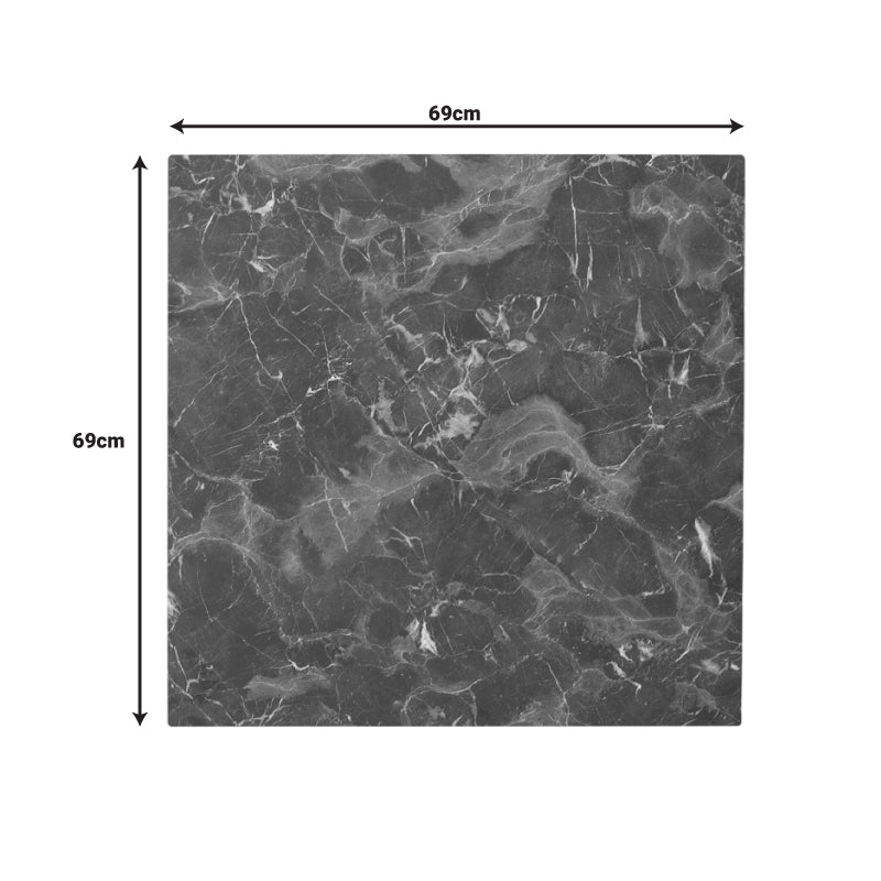 Επιφάνεια τραπεζιού Vergia pakoworld HPL σε ανθρακί όψης μαρμάρου 69x69εκ πάχους 12mm - Hippiehome.gr