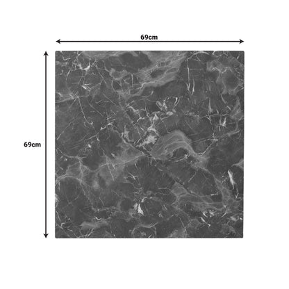 Επιφάνεια τραπεζιού Vergia pakoworld HPL σε ανθρακί όψης μαρμάρου 69x69εκ πάχους 12mm - Hippiehome.gr