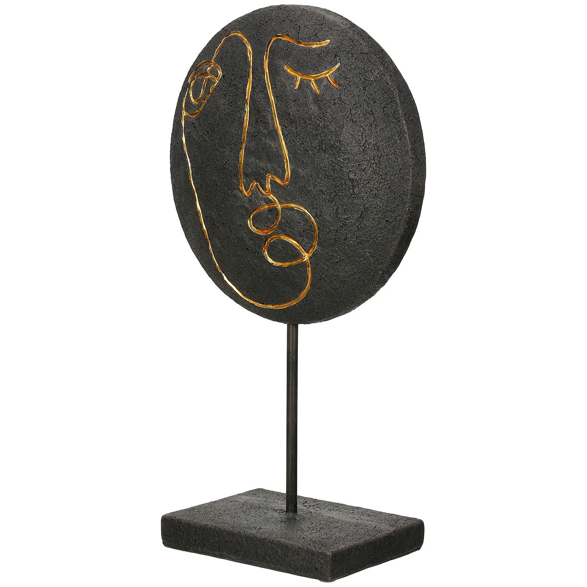 Stand Relief Round "Lice" Face Motif Πολυρεζίνη Μαύρο PU 19.5x10x35cm - Hippiehome.gr