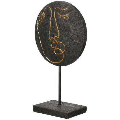 Stand Relief Round "Lice" Face Motif Πολυρεζίνη Μαύρο PU 19.5x10x35cm - Hippiehome.gr