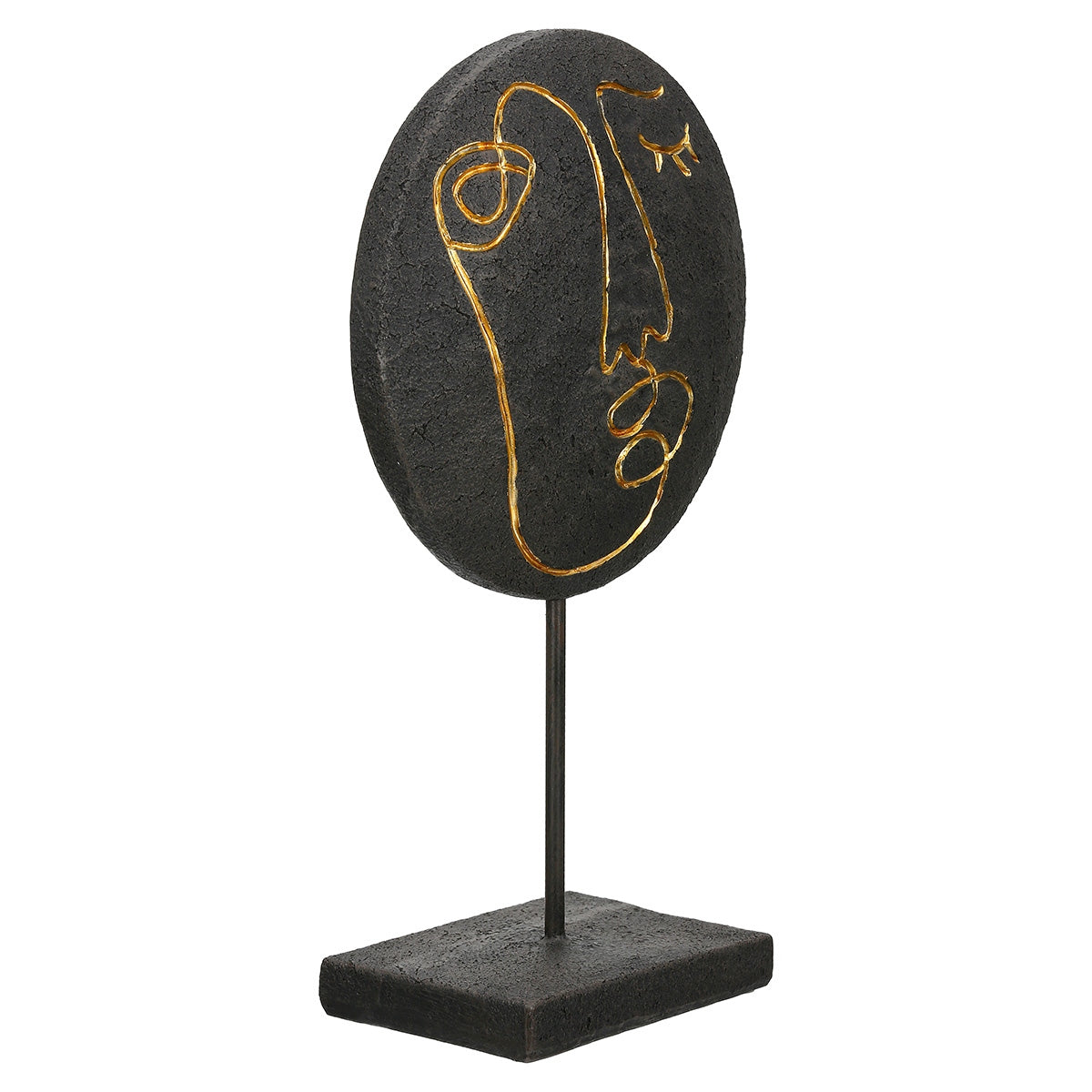 Stand Relief Round "Lice" Face Motif Πολυρεζίνη Μαύρο PU 19.5x10x35cm - Hippiehome.gr