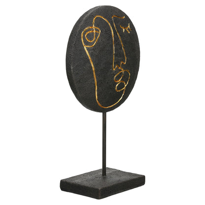 Stand Relief Round "Lice" Face Motif Πολυρεζίνη Μαύρο PU 19.5x10x35cm - Hippiehome.gr