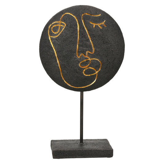 Stand Relief Round "Lice" Face Motif Πολυρεζίνη Μαύρο PU 19.5x10x35cm - Hippiehome.gr