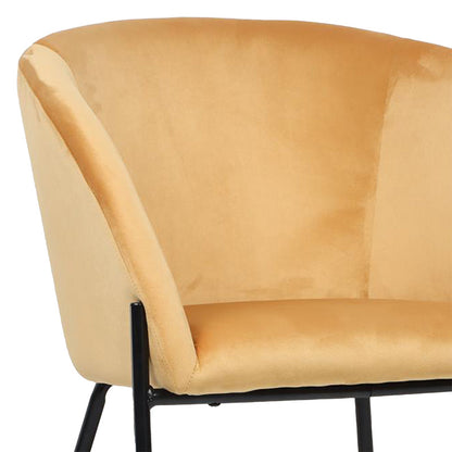 Πολυθρόνα Julia pakoworld βελούδο κίτρινο 61x57x74εκ - Hippiehome.gr