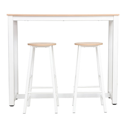 Marle pakoworld bar table set 3pcs natural-white leg 120x40x100cm