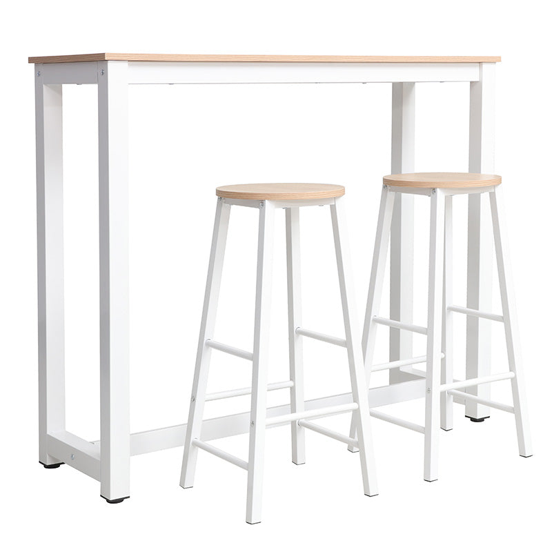 Marle pakoworld bar table set 3pcs natural-white leg 120x40x100cm