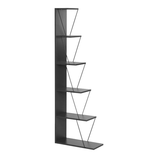 Βιβλιοθήκη mini Tars pakoworld ανθρακί-μαύρο 50x22x150εκ - Hippiehome.gr