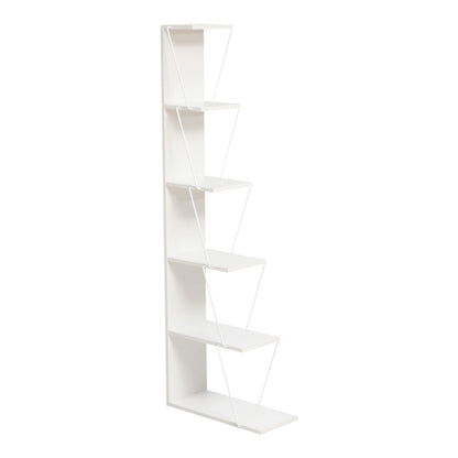 Βιβλιοθήκη mini Tars pakoworld λευκό 100x22x150εκ - Hippiehome.gr
